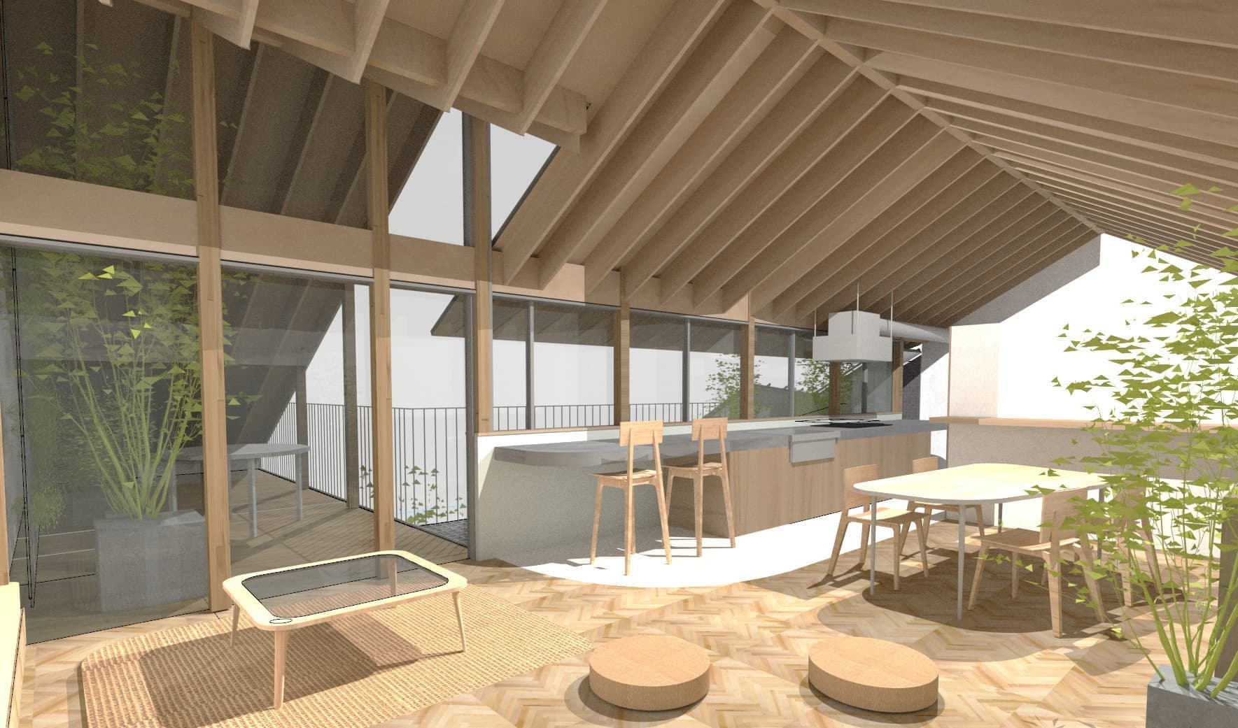 文京区　設計事務所　新築　住宅　高低差